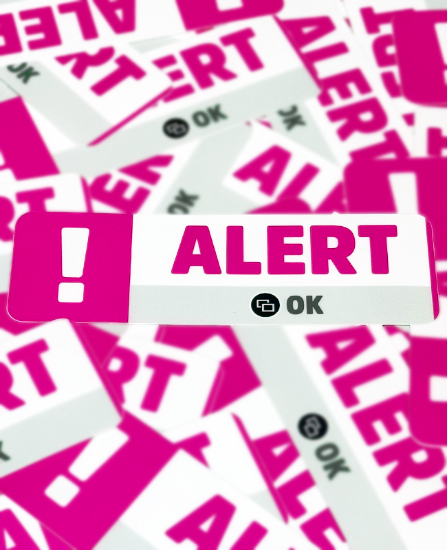 Alert, OK Sticker